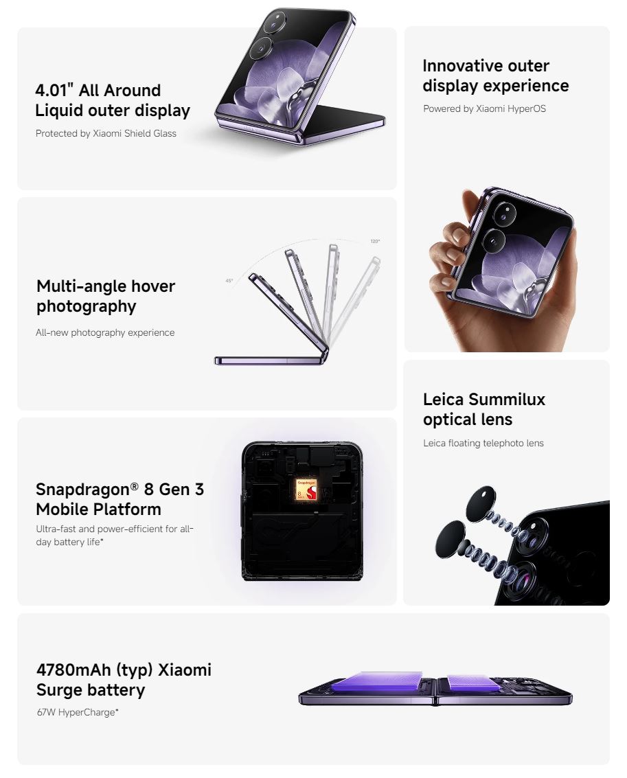 Xiaomi MIX Flip』グローバル発表、スペックや価格、特徴を分かり