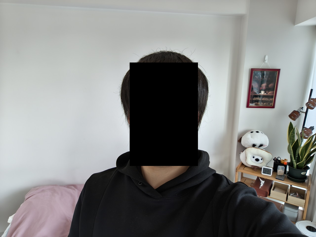 フロントカメラで自撮りした写真