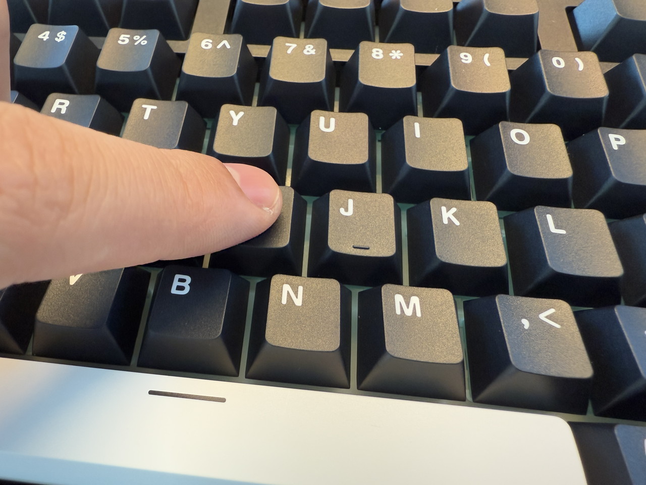 キーの押下圧の確認の様子