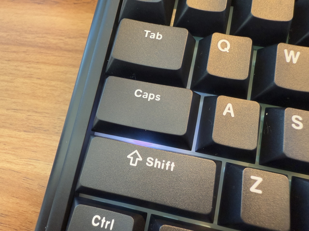 Capsキーがオンになっている様子