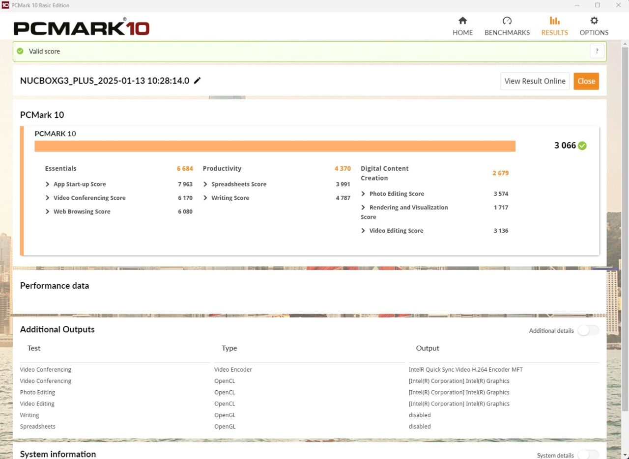 PCMARK10(無料版)のテスト結果