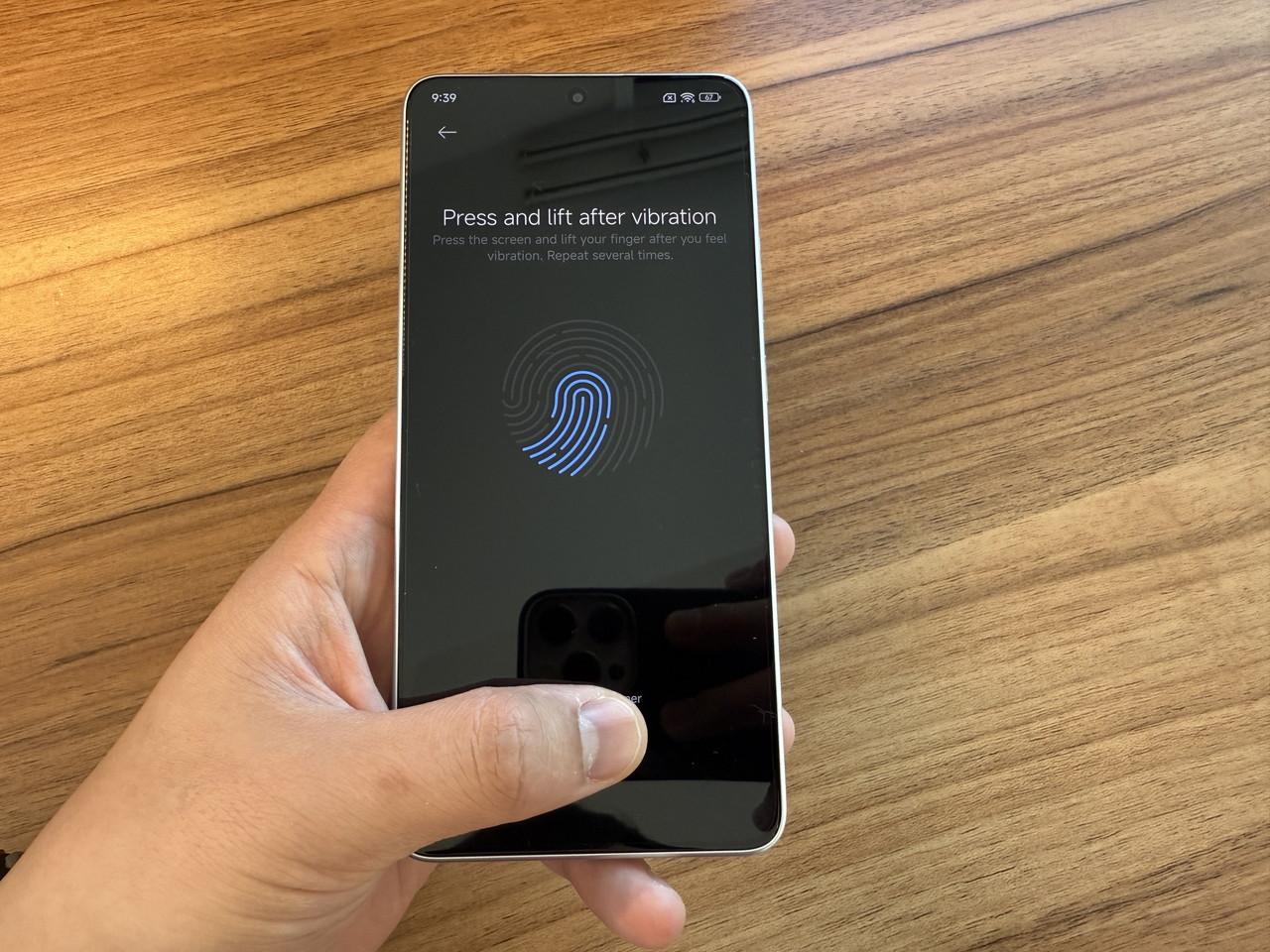 指紋登録の様子