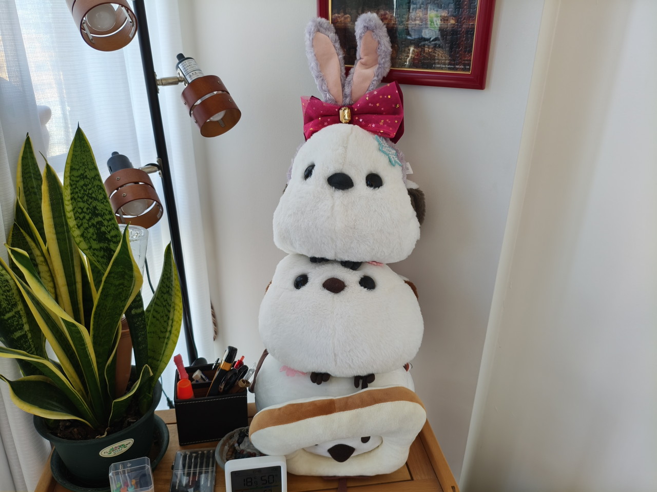 リアカメラでぬいぐるみを撮影した写真