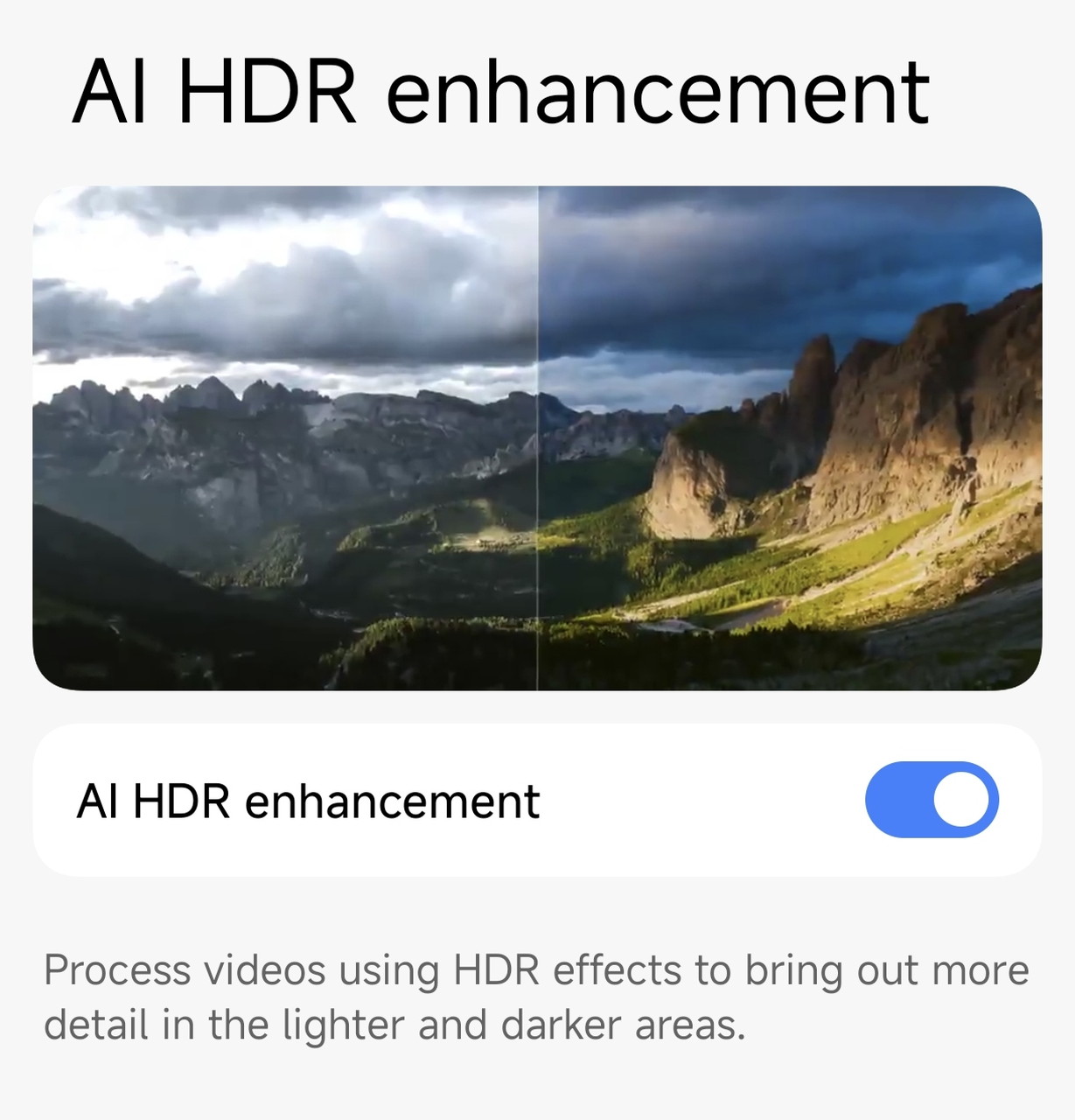 AI HDR enhancement