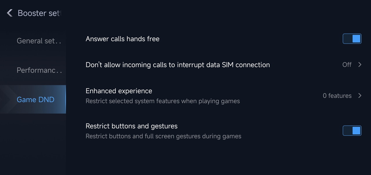 ゲーミング設定画面1