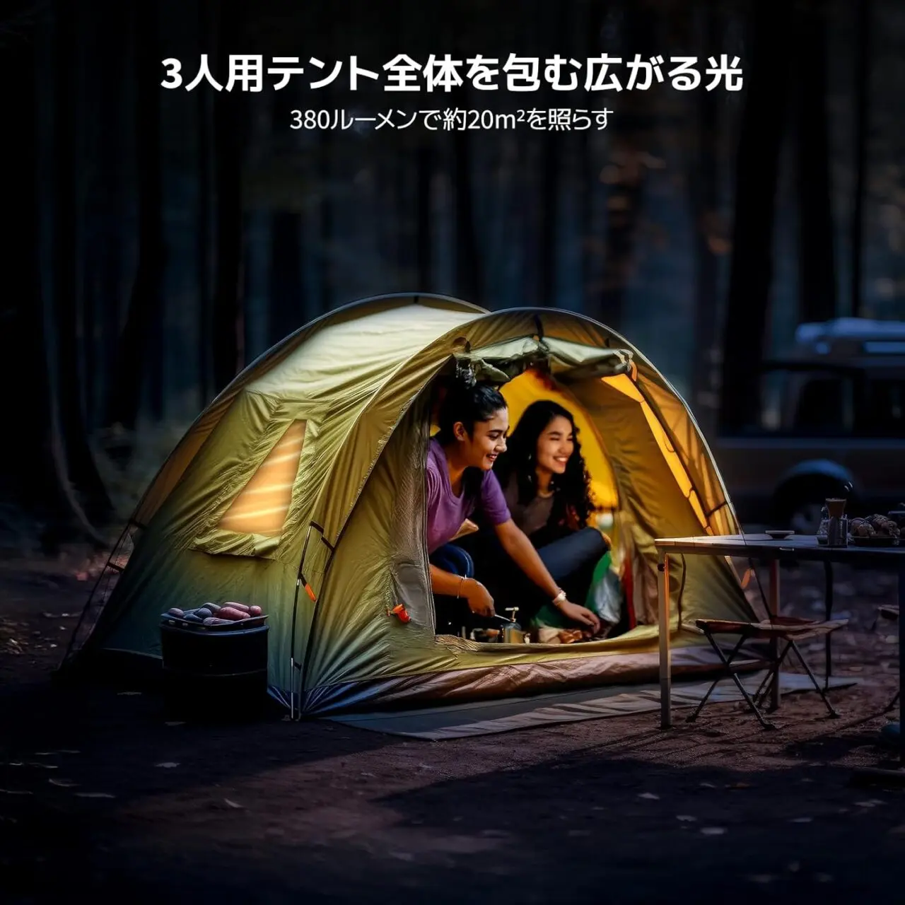 380ルーメンの強力な照明強度を実現