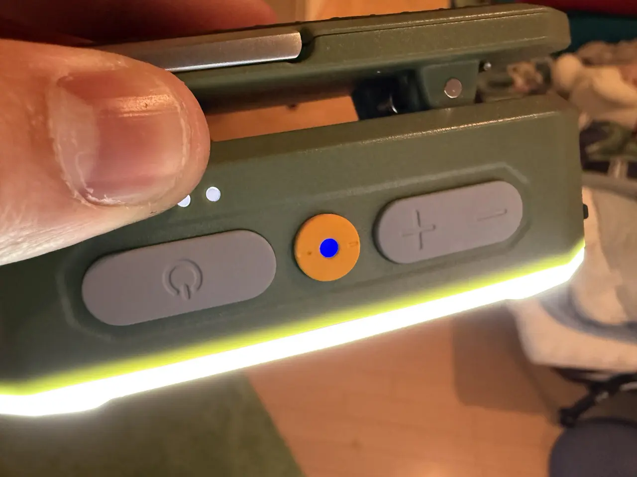 人感センサーをオンにした様子