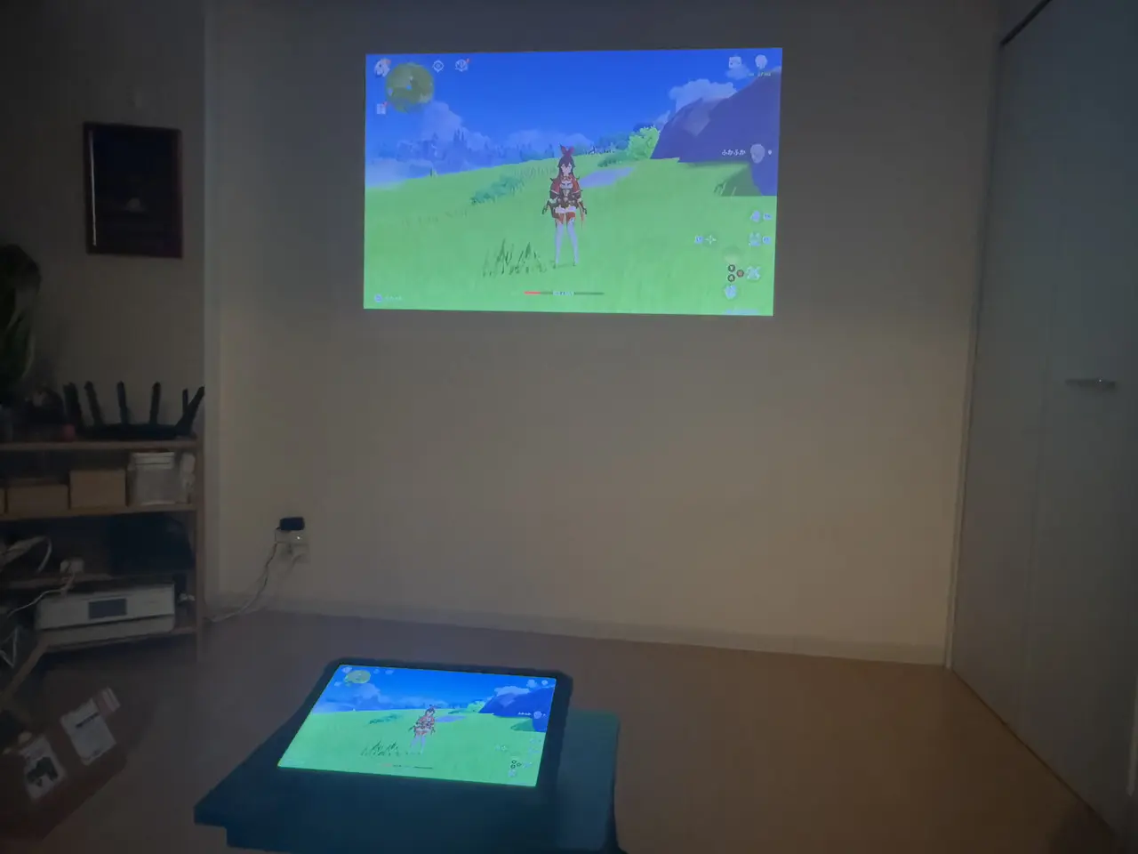 Blackview Active 12 Proで映像を投影している