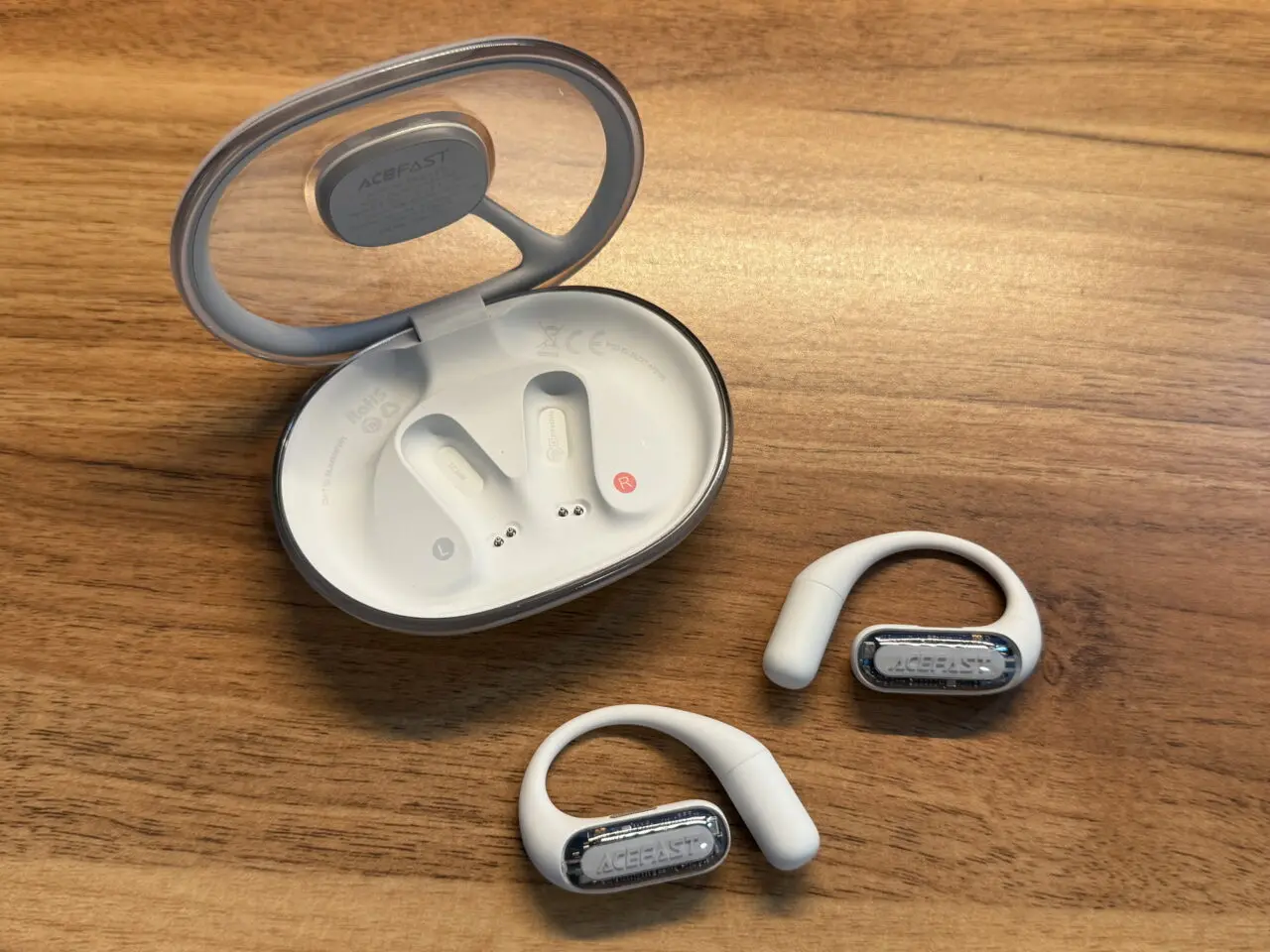 ACEFAST ACEFIT Proのチャージケースからイヤホンを取り出した様子