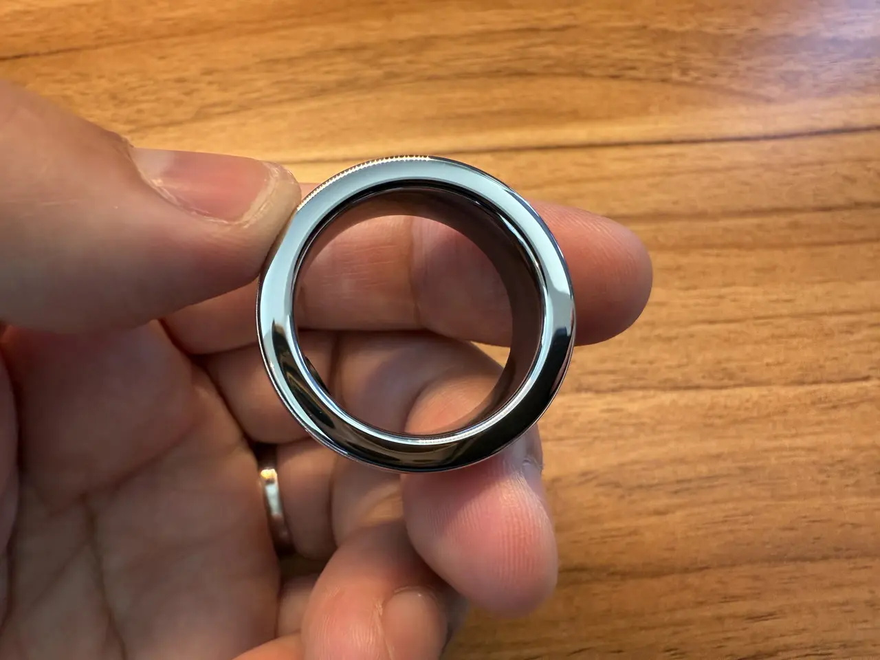 スマートリングを手に持っている様子(正面アングル)