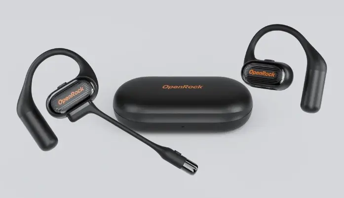 OpenRock Link 20 | Open-Ear Headset with Magnetic Mic Work & Play Mode | Magnetic Detachable Boom Mic | Left/Right Switchable | 5-Mic AI ENC Noise Cancelling | Ultra-Light