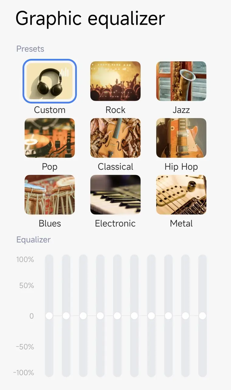 サウンドエフェクトの切り替え画面