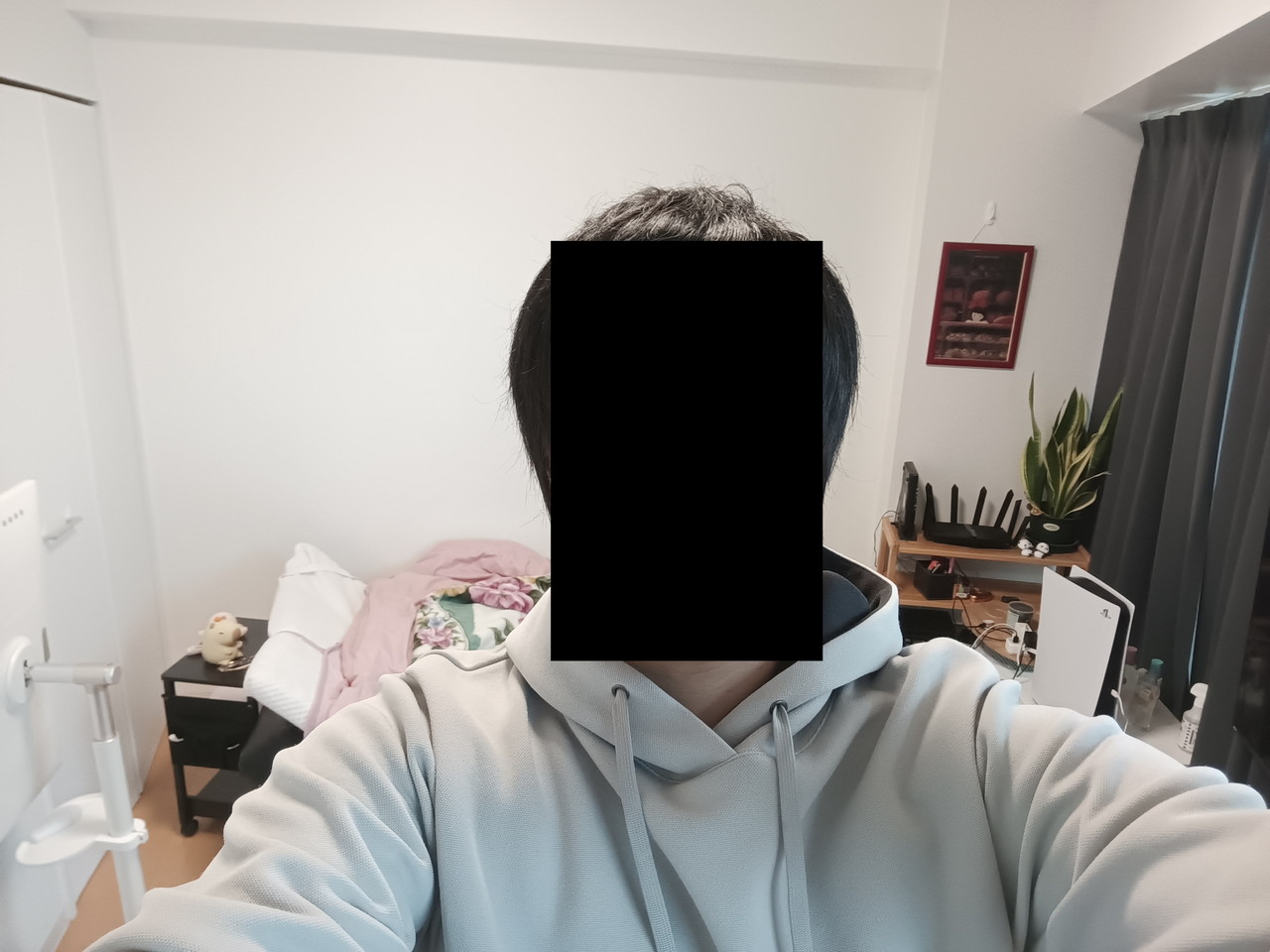 FOSSIBOT F113のフロントカメラで自撮りした写真