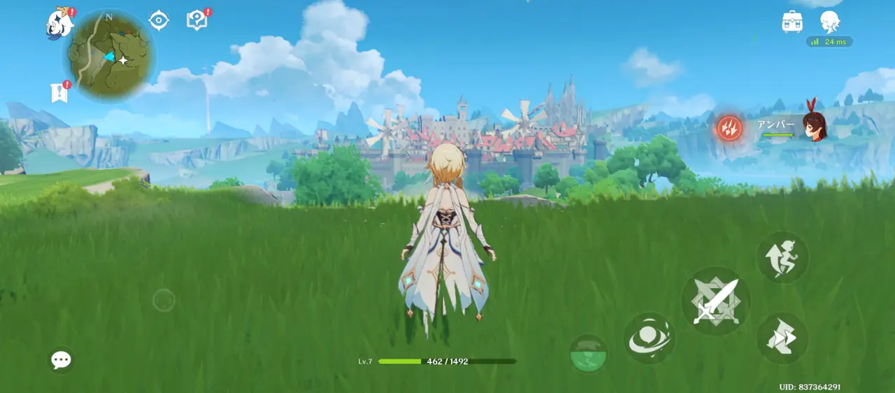 原神のプレイ画面1