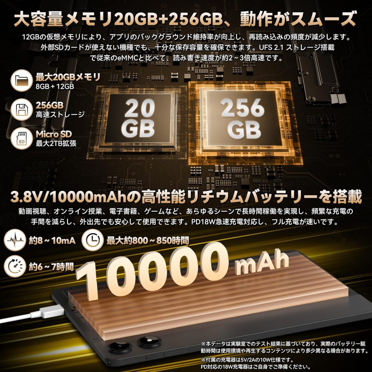 LZF ZPad3のバッテリー仕様