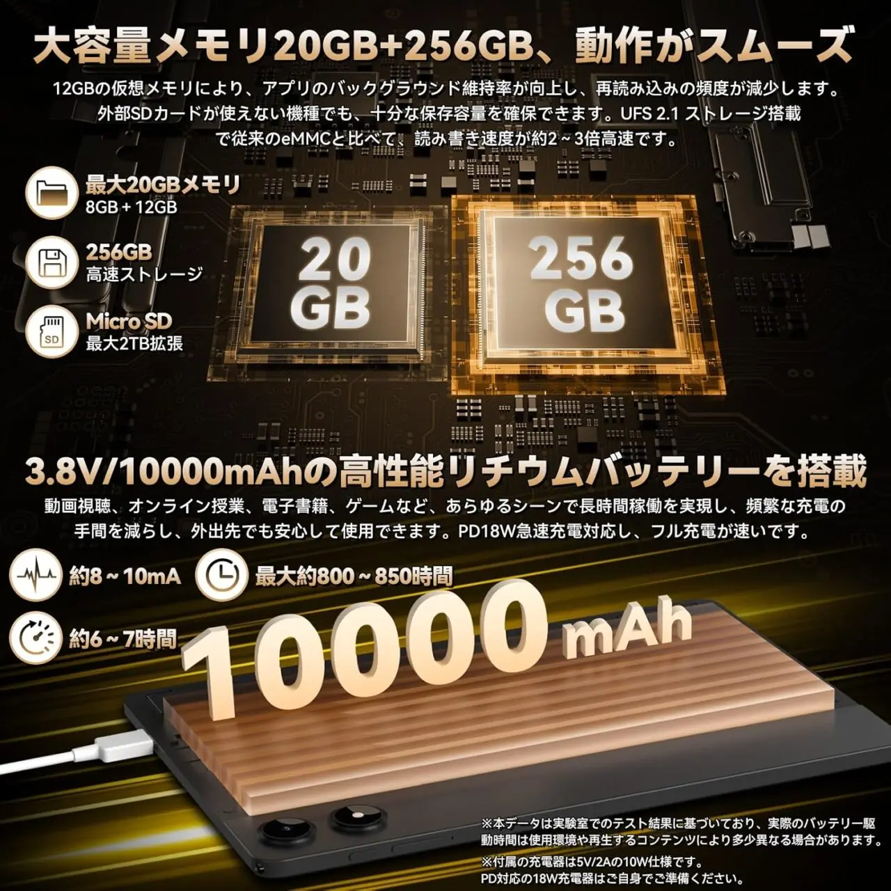 LZF ZPad3のバッテリー仕様