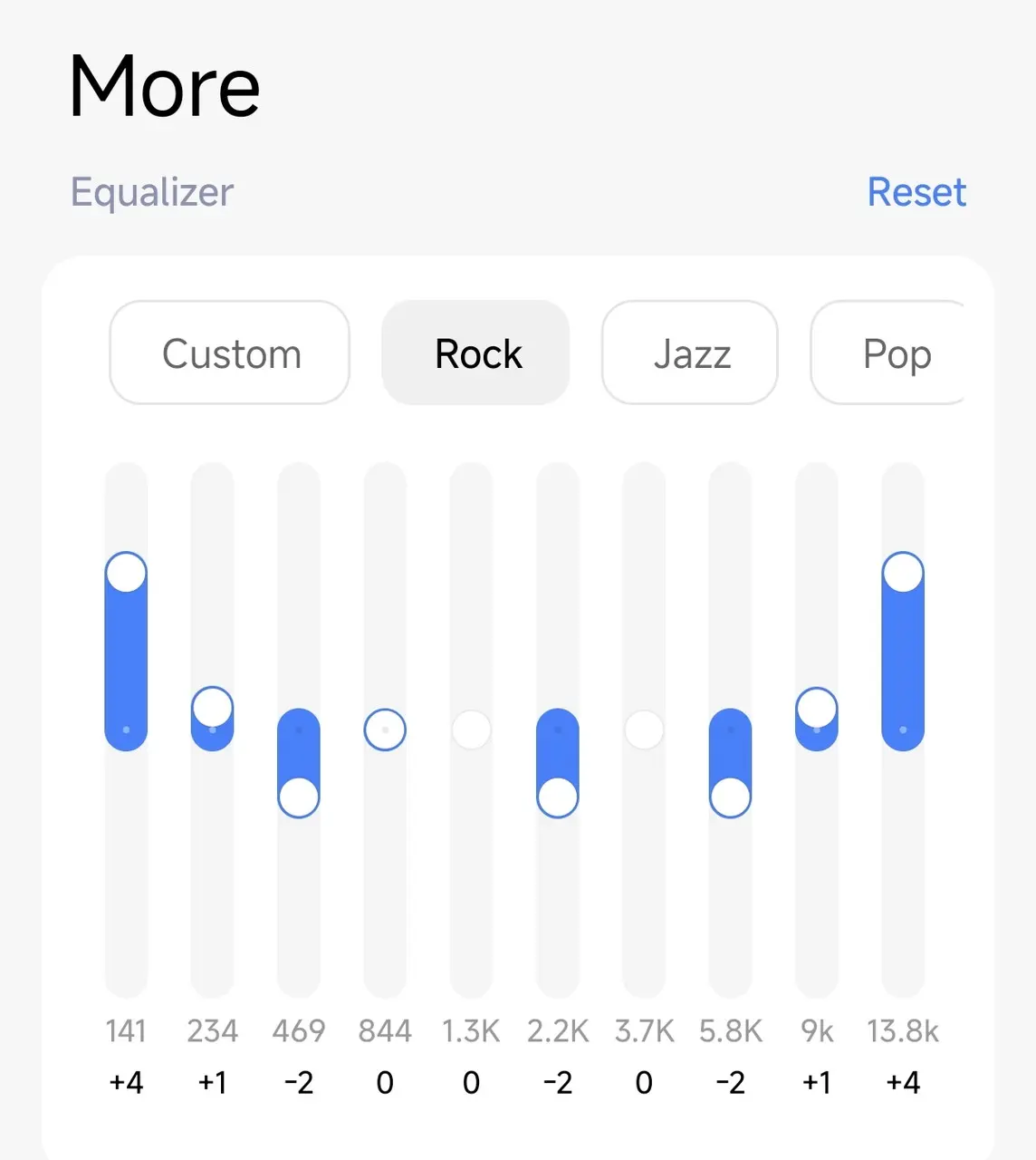 イコライザーの調整画面