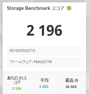 Storage Benchmarkの結果