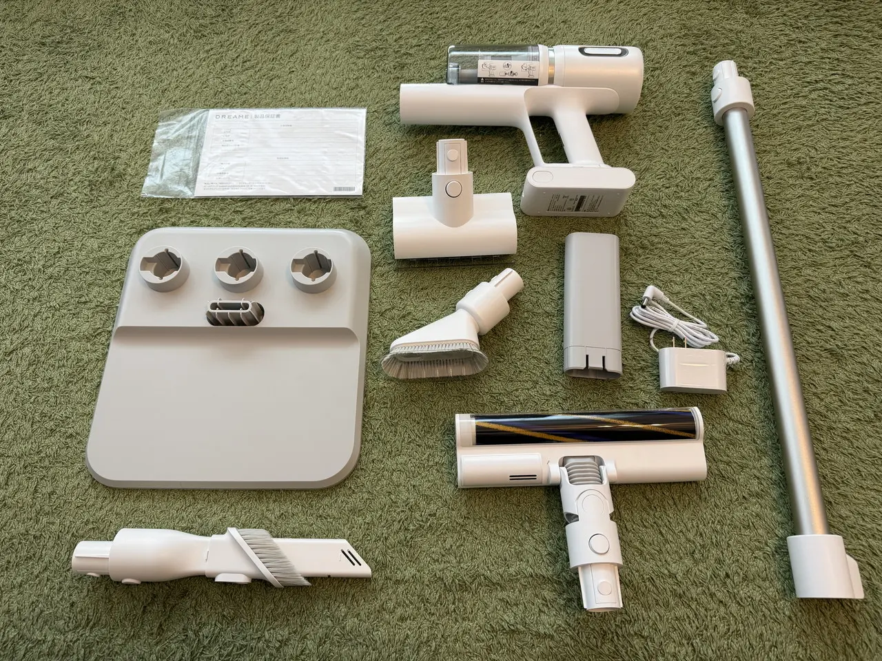 Dreame X1 Air コードレス掃除機のパッケージ付属品一式