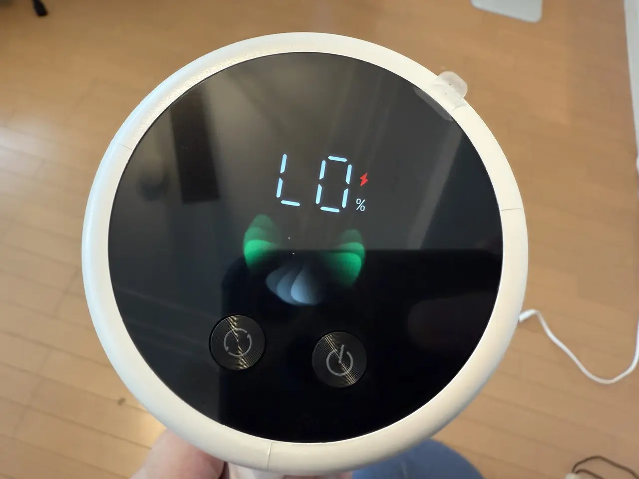 バッテリー低下表示