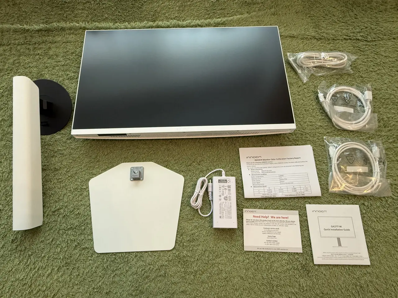 INNOCN GA27T1Mのパッケージ付属品一式