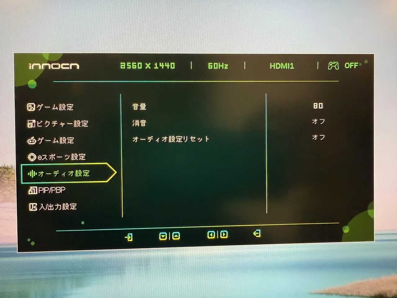 オーディオ設定項目