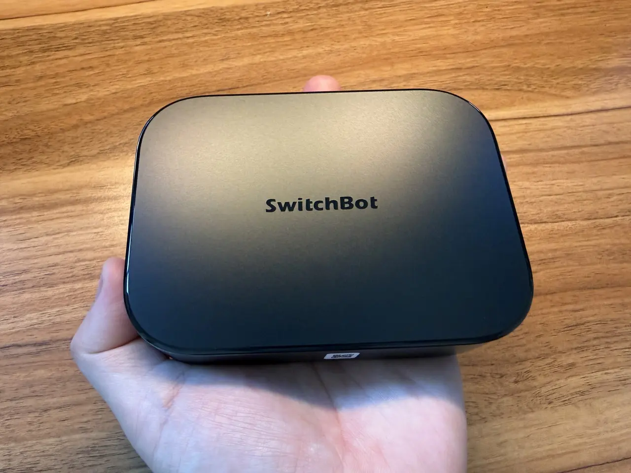 SwitchBot AIハブを手に載せている様子