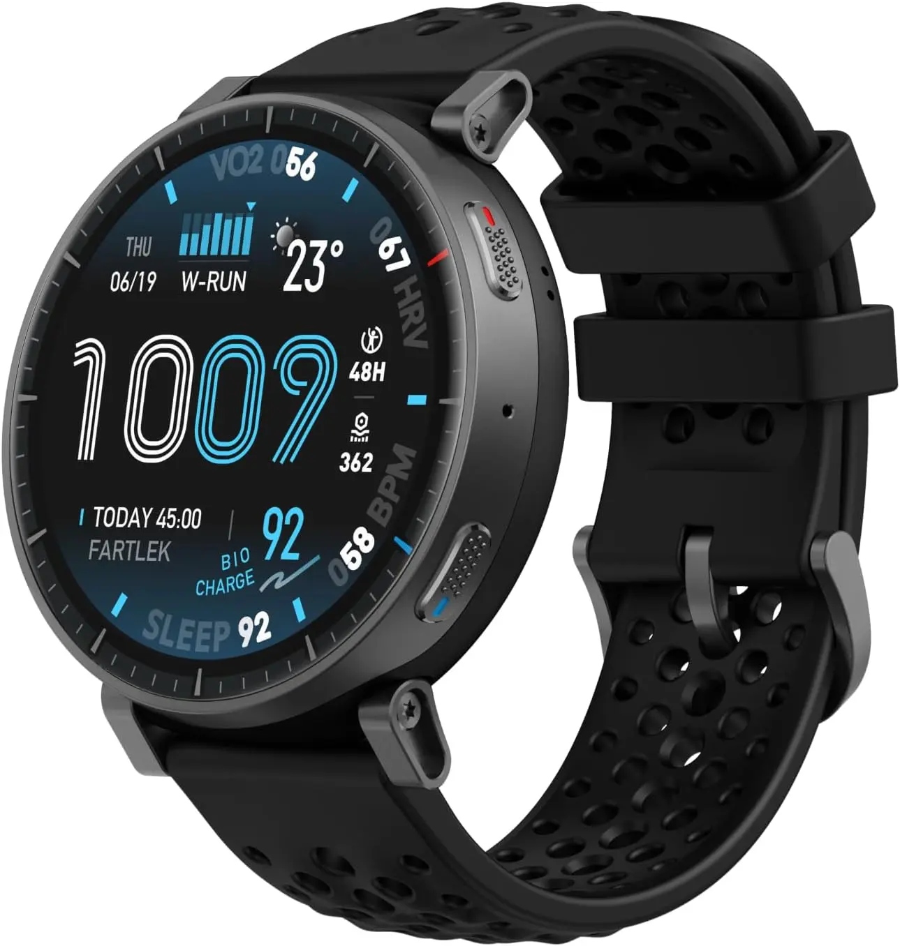 Amazfit Active Max 48mm スマートウォッチ ハイブリッドトレーニング ヤマレコ ヤマップ 3000nit高輝度 GPS 5衛星 オフラインマップ AIによる音声操作と睡眠/運動管理 心拍 睡眠 健康管理 160+スポーツモード ナビゲーション ルートインポート5ATM防水 Max 25日間バッテリー持続 丸型