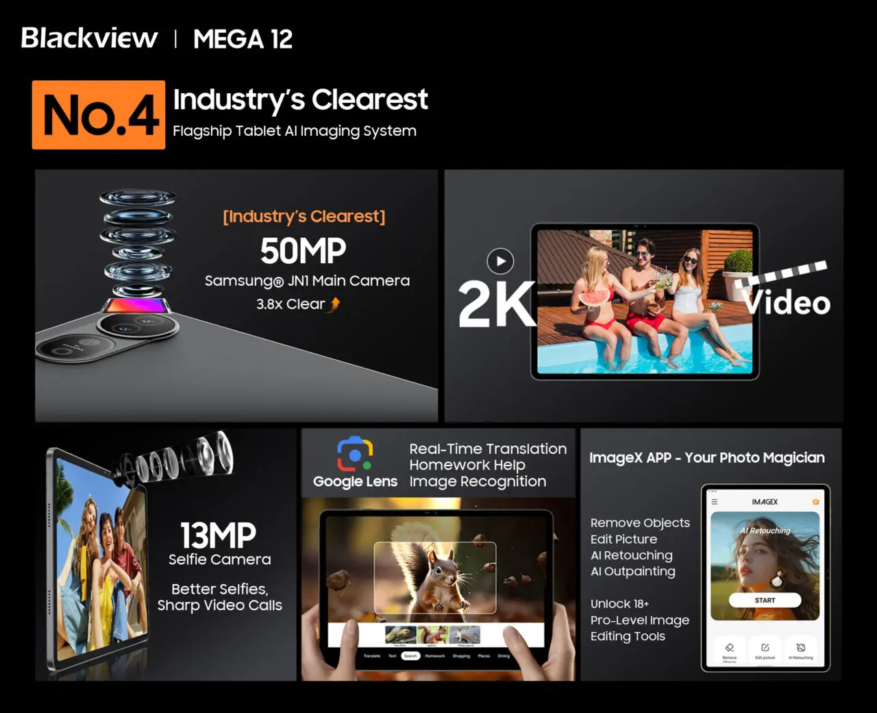 Blackview MEGA 12のカメラ仕様