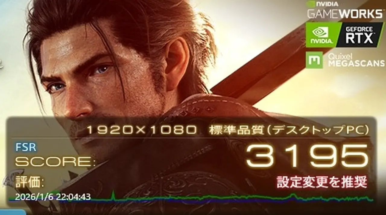 FF14のベンチマークテスト結果(標準品質)