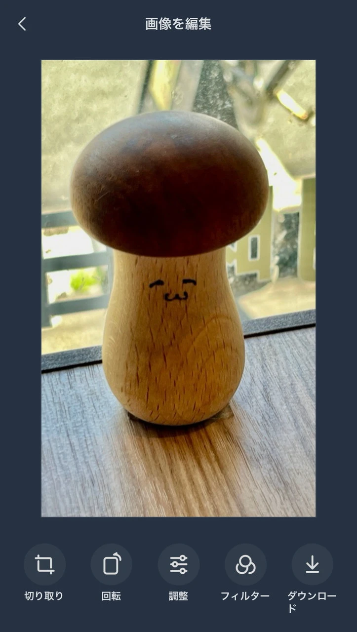 写真の編集画面