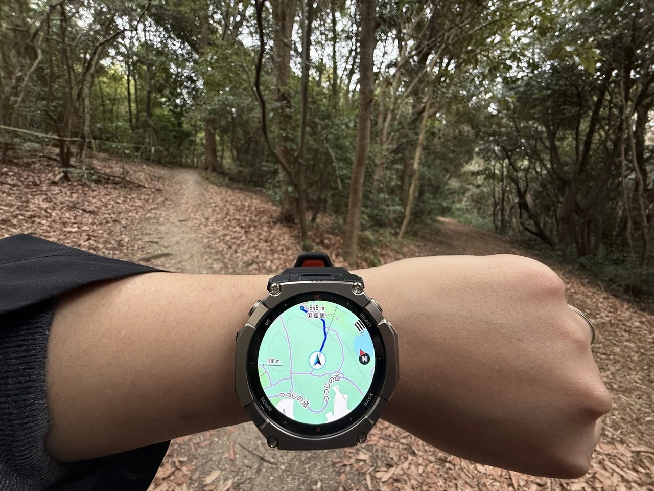 山間部でルートナビゲーションを使用している様子