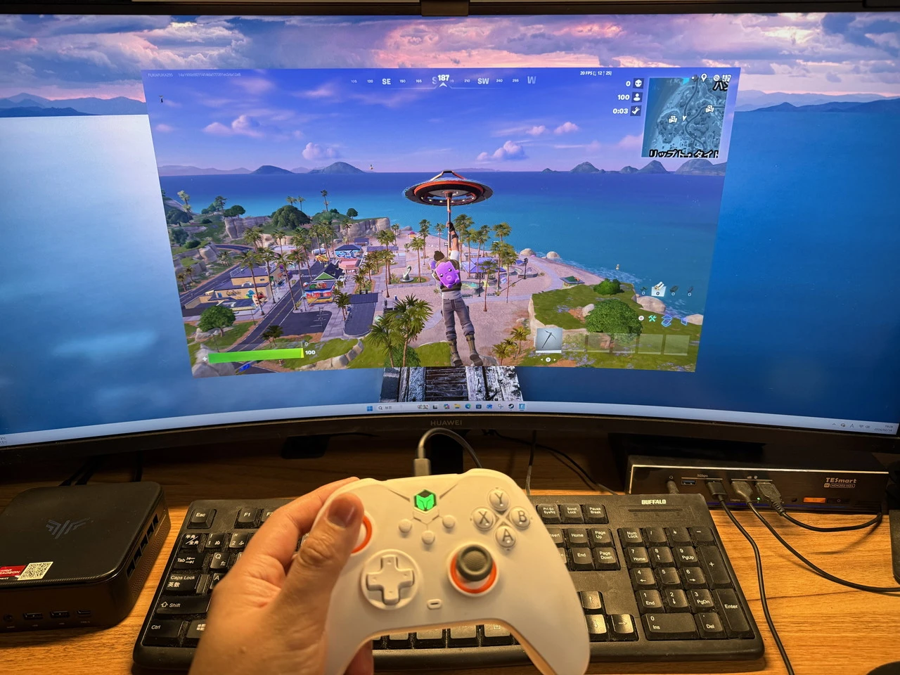 フォートナイトのプレイ画面