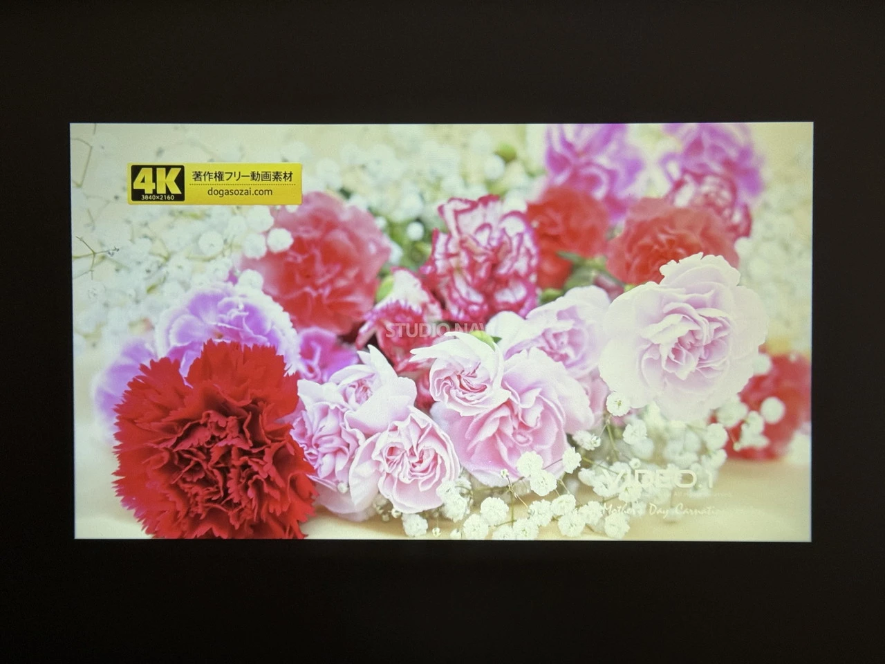 夜間(消灯)の時の投影映像