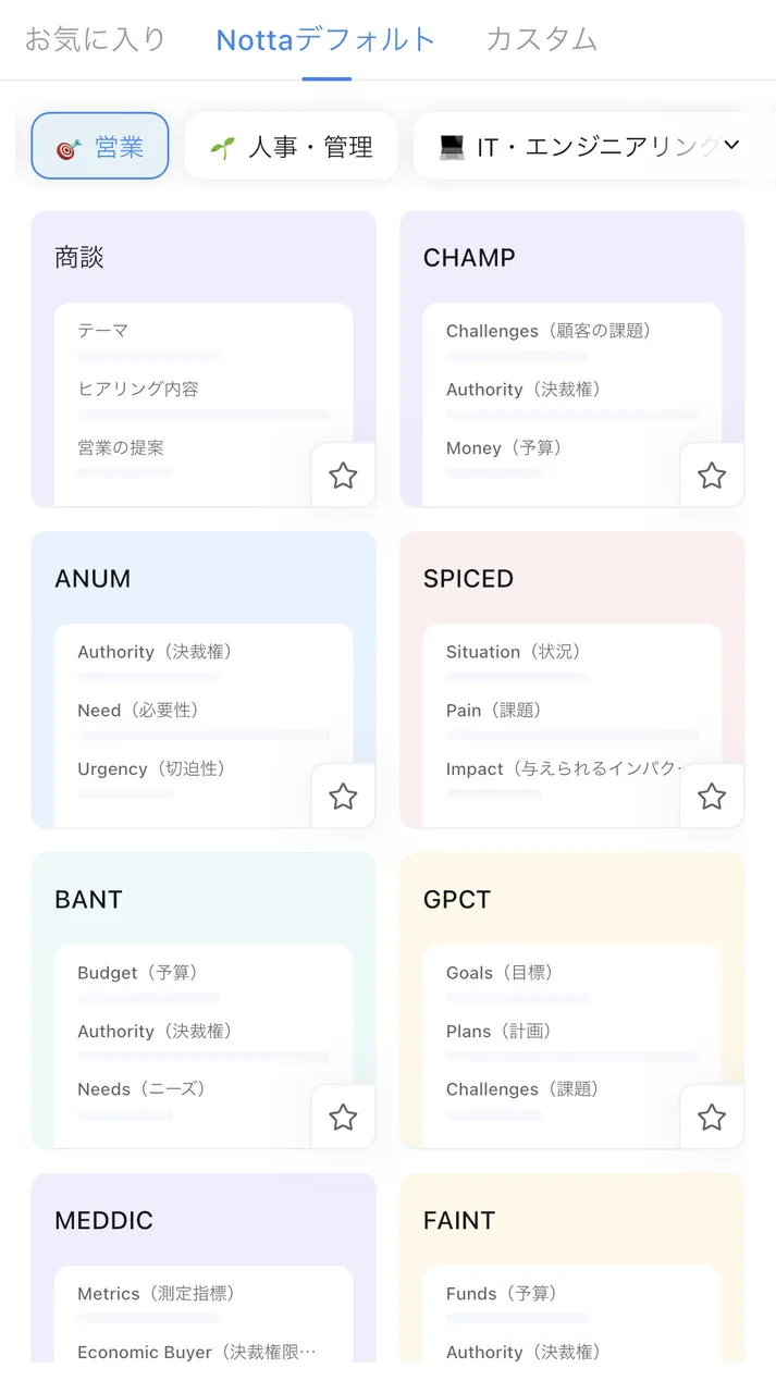 要約テンプレート一覧2