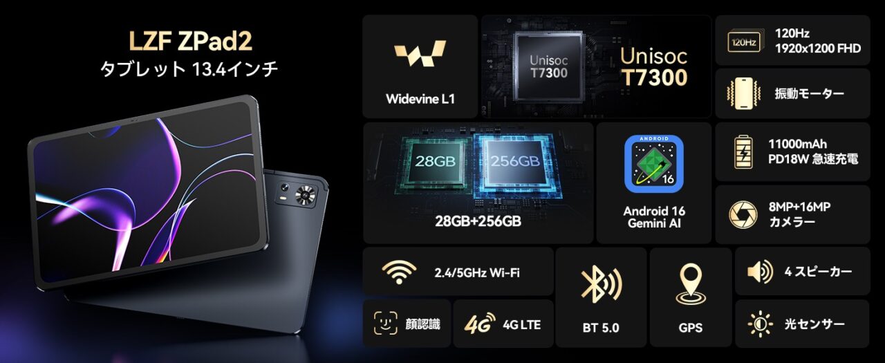 LZF ZPad2が4月28日より29,999円で先行発売 | 13.4インチ大画面Android