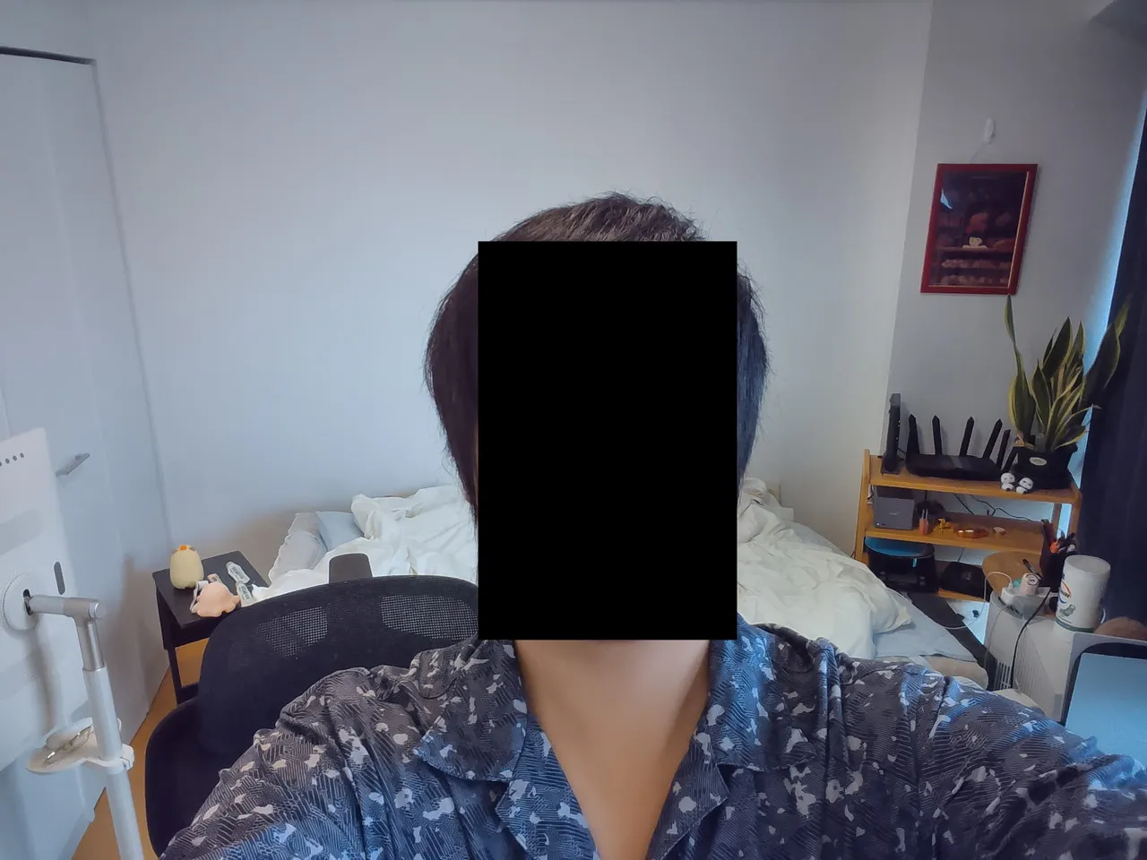 フロントカメラで撮影した写真