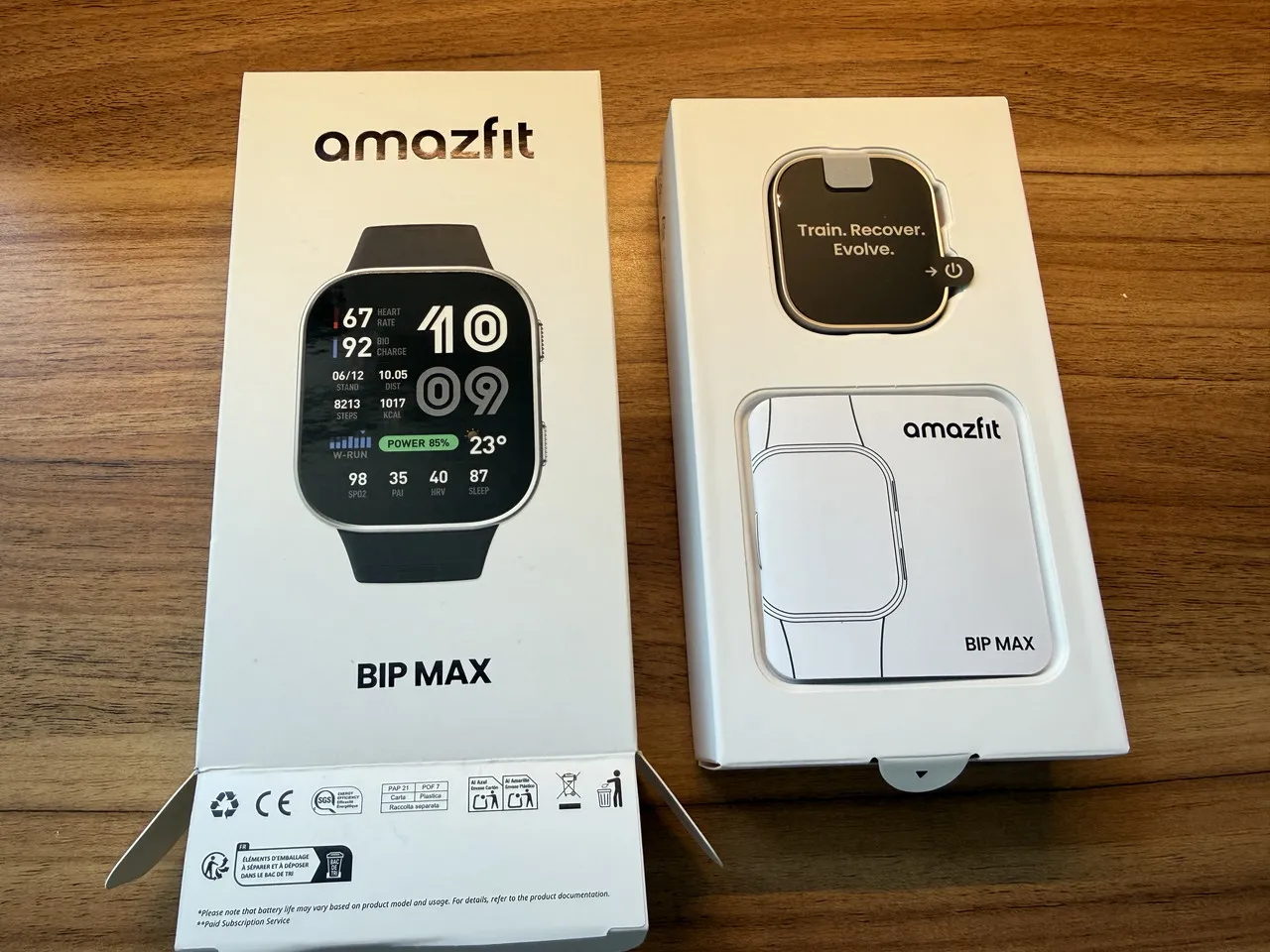 Amazfit Bip Maxの箱を開けた