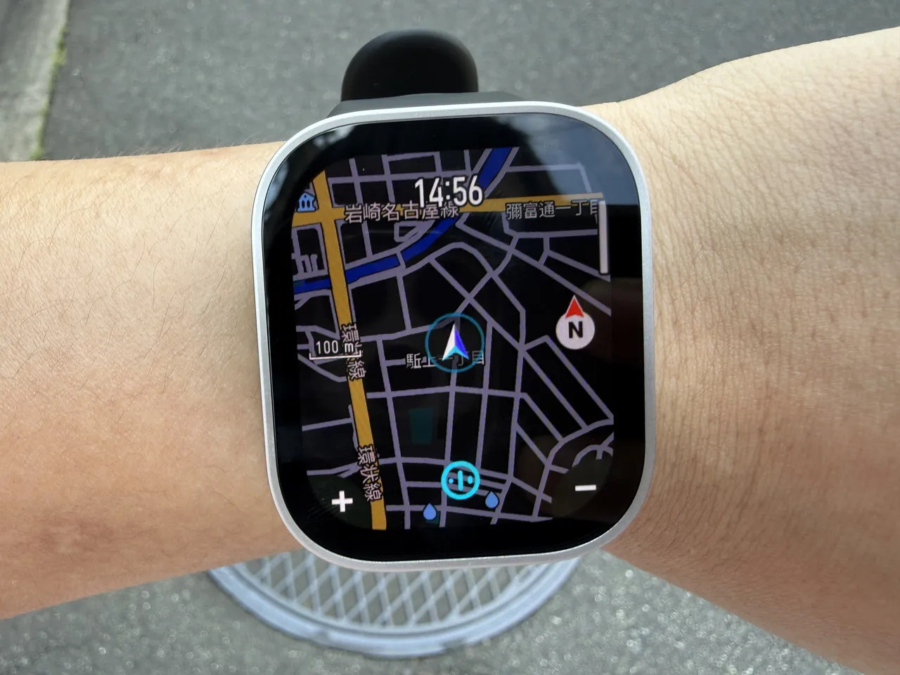 Amazfit Bip MaxでMAPを表示している