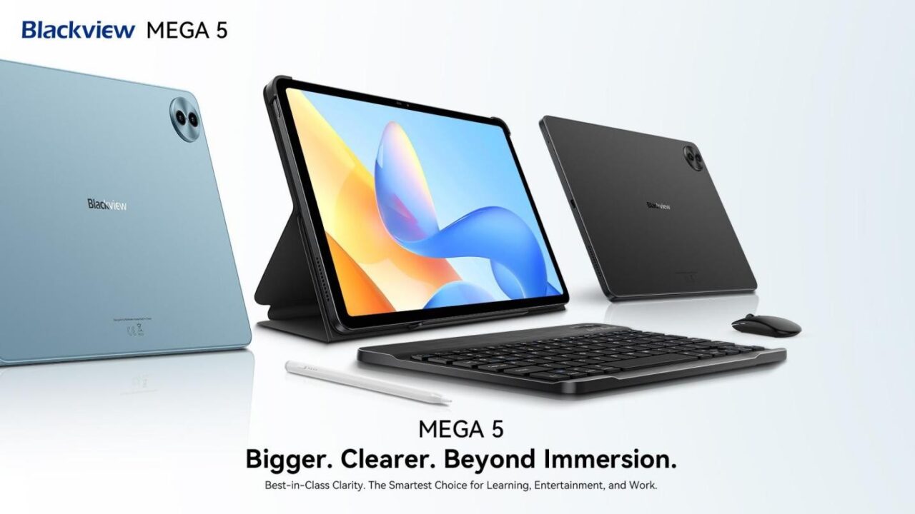 Blackview MEGA 5発売、12.2型2.4K/120Hz・キーボード付きAIタブレット