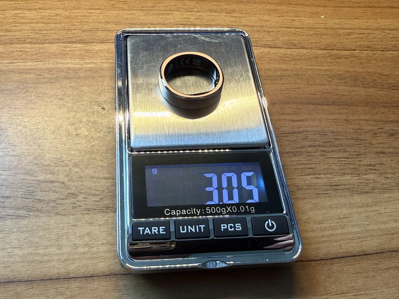 RingConn Gen 3を計量している