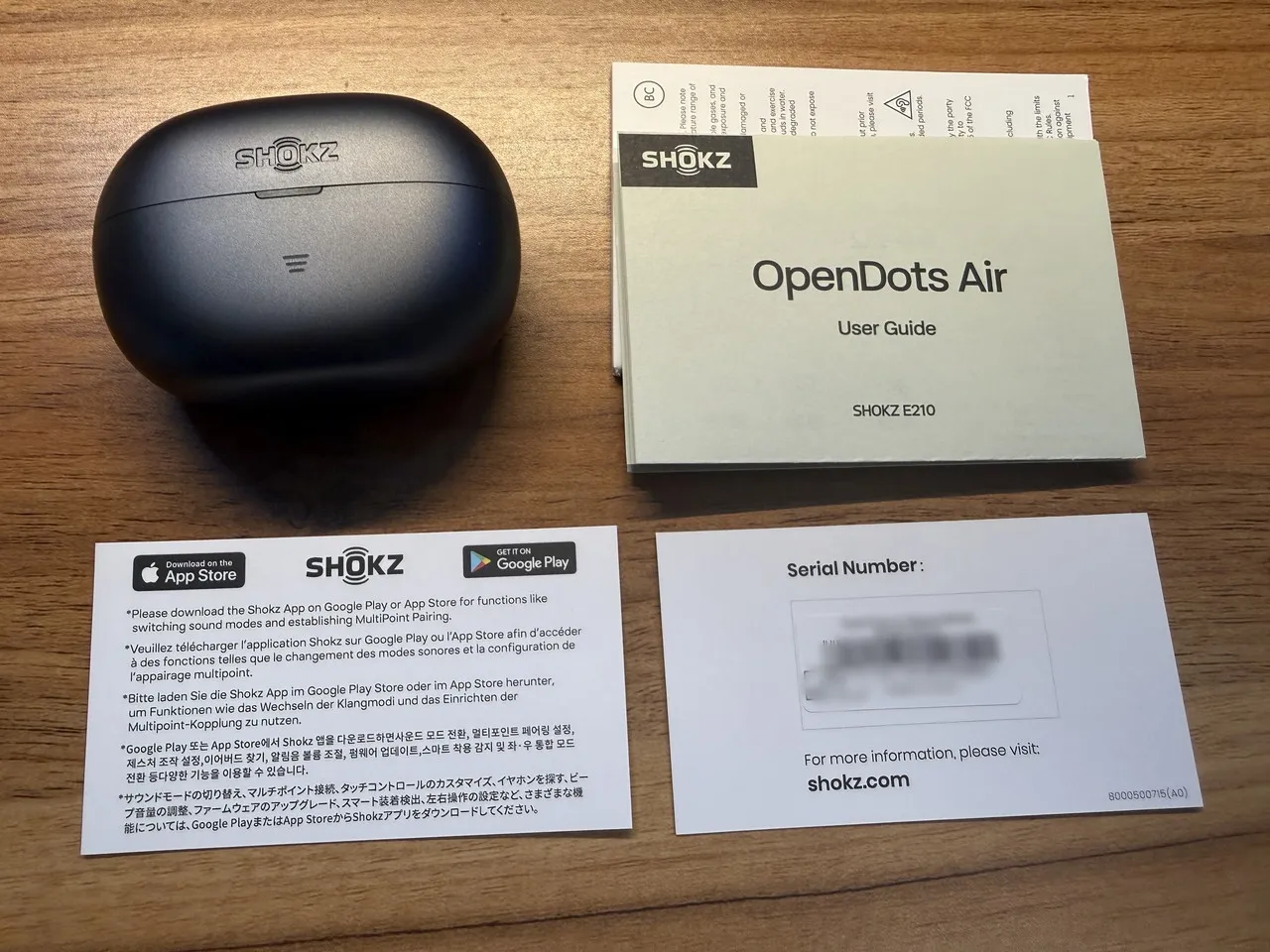 Shokz OpenDots Airのパッケージ内容