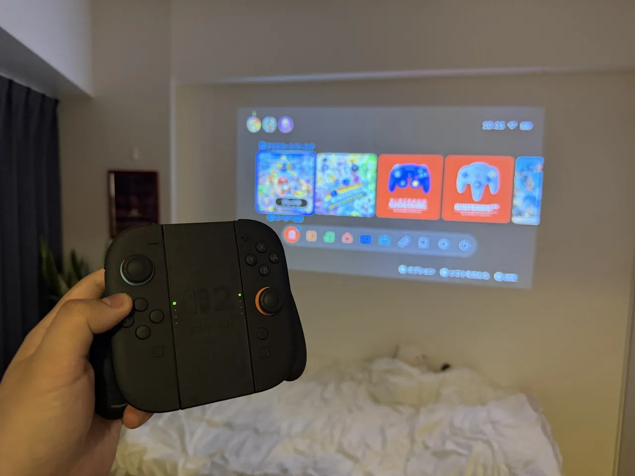 TCL A1s プロジェクターでニンテンドースイッチ2をプレイしている