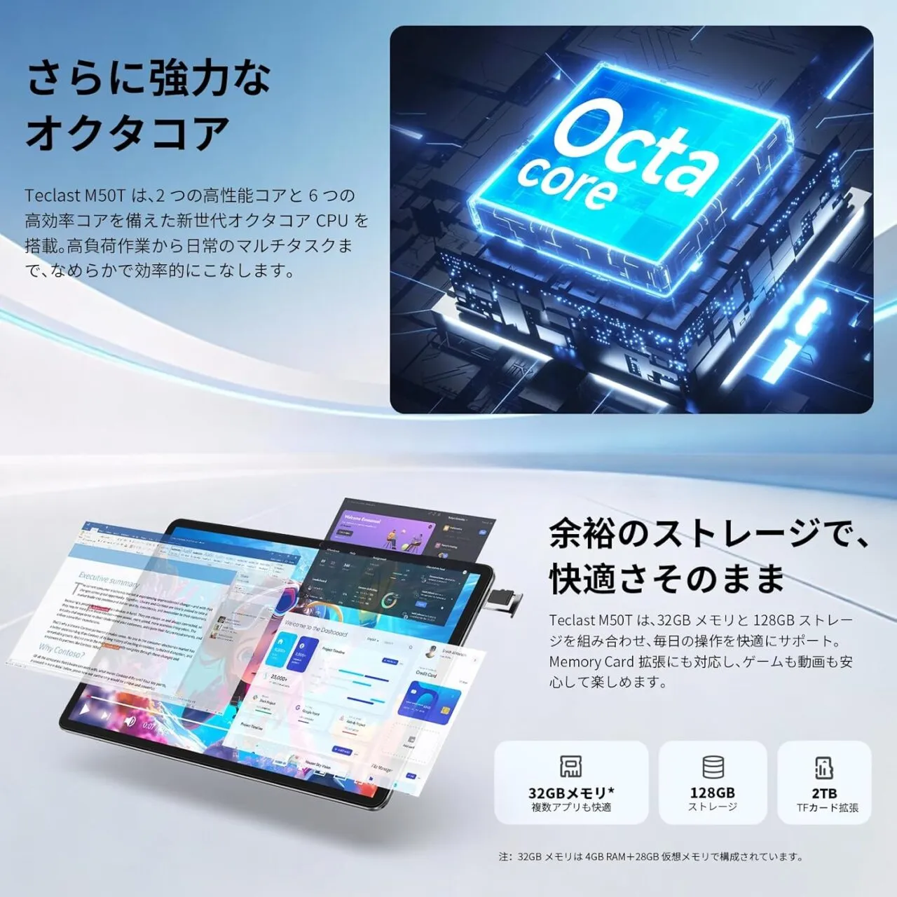 Teclast M50TのCPU&ストレージ仕様
