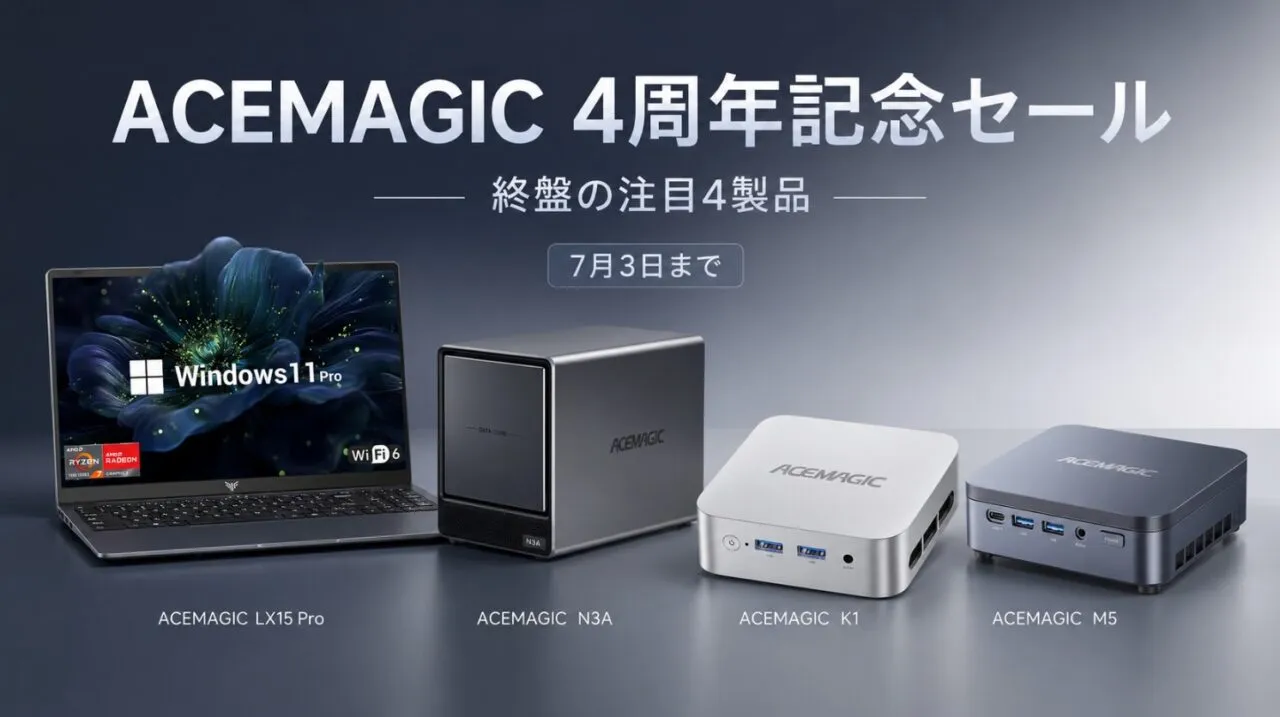 ACEMAGIC 4周年記念セール 注目の4製品