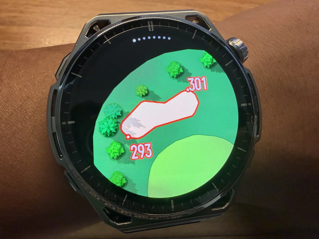 Amazfit Balance 3でバンカーの情報を表示している