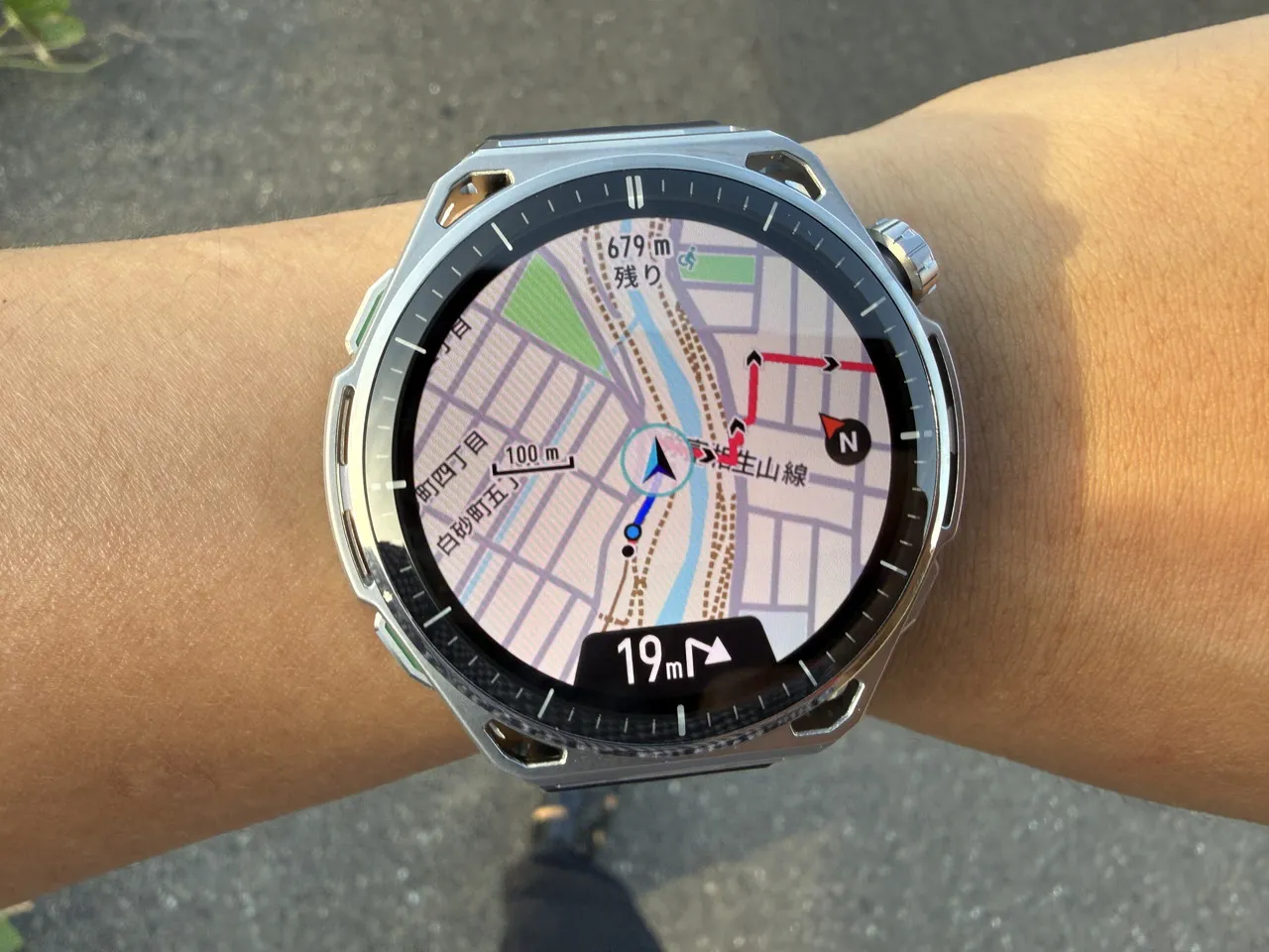 Amazfit Balance 3でルートナビを使用している