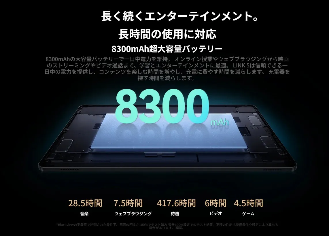 Blackview LINK 5のバッテリー仕様
