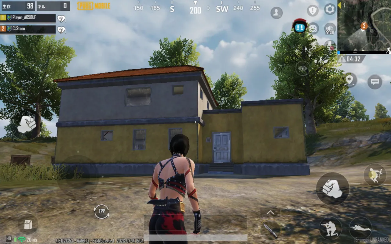 PUBGのプレイ画面1