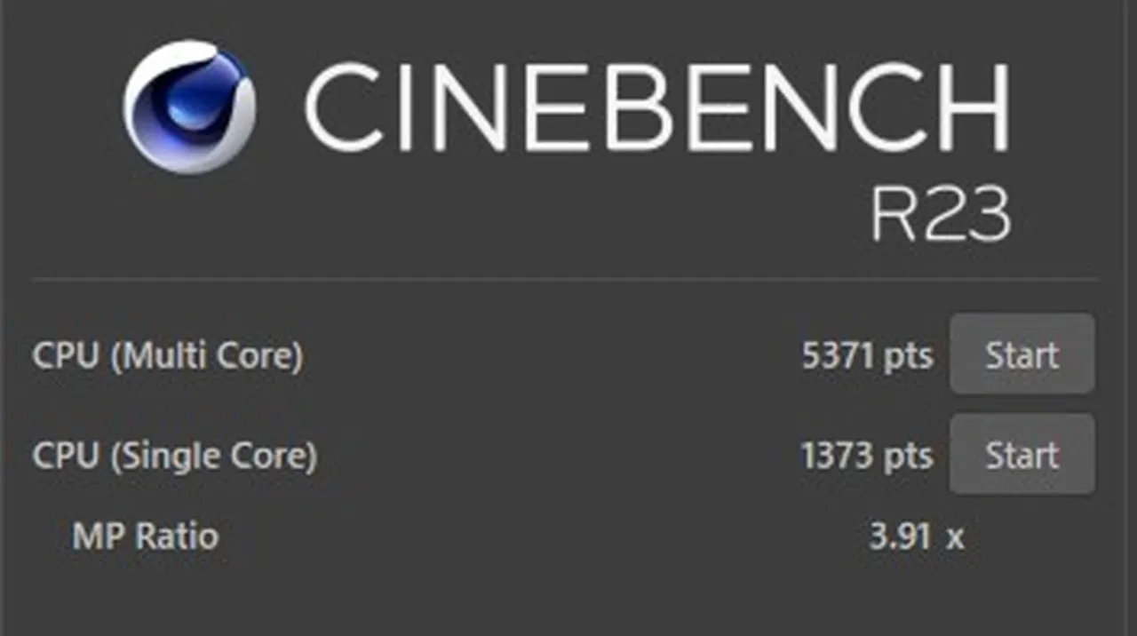 Cinebench R23の結果